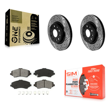 Front Coated Drilled Slotted Disc Brake Rotor And Semi-Metallic Pad Kit For Jeep Wrangler KDS-101701
