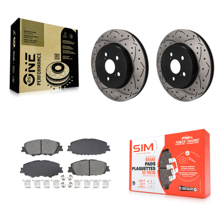 Front Drilled Slot Disc Brake Rotors Semi-Metallic Pad Kit For Toyota Corolla Prius Prime KDS-101722
