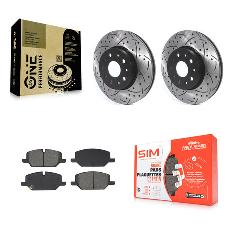 Front Coated Drilled Slot Disc Brake Rotors Semi-Metallic Pad Kit For Chevrolet Camaro LT KDS-101738