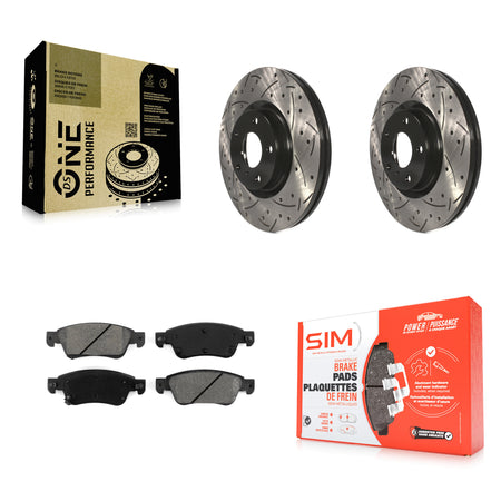 Front Drill Slot Brake Rotor Semi-Metallic Pad Kit For INFINITI G37 Without Brembo Brakes KDS-101743