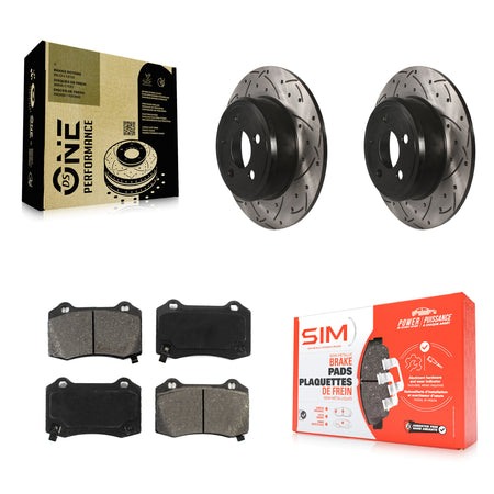 Rear Drill Slot Brake Rotors Semi-Metallic Pad Kit For 16 Chrysler 300 With Brembo Brakes KDS-101806