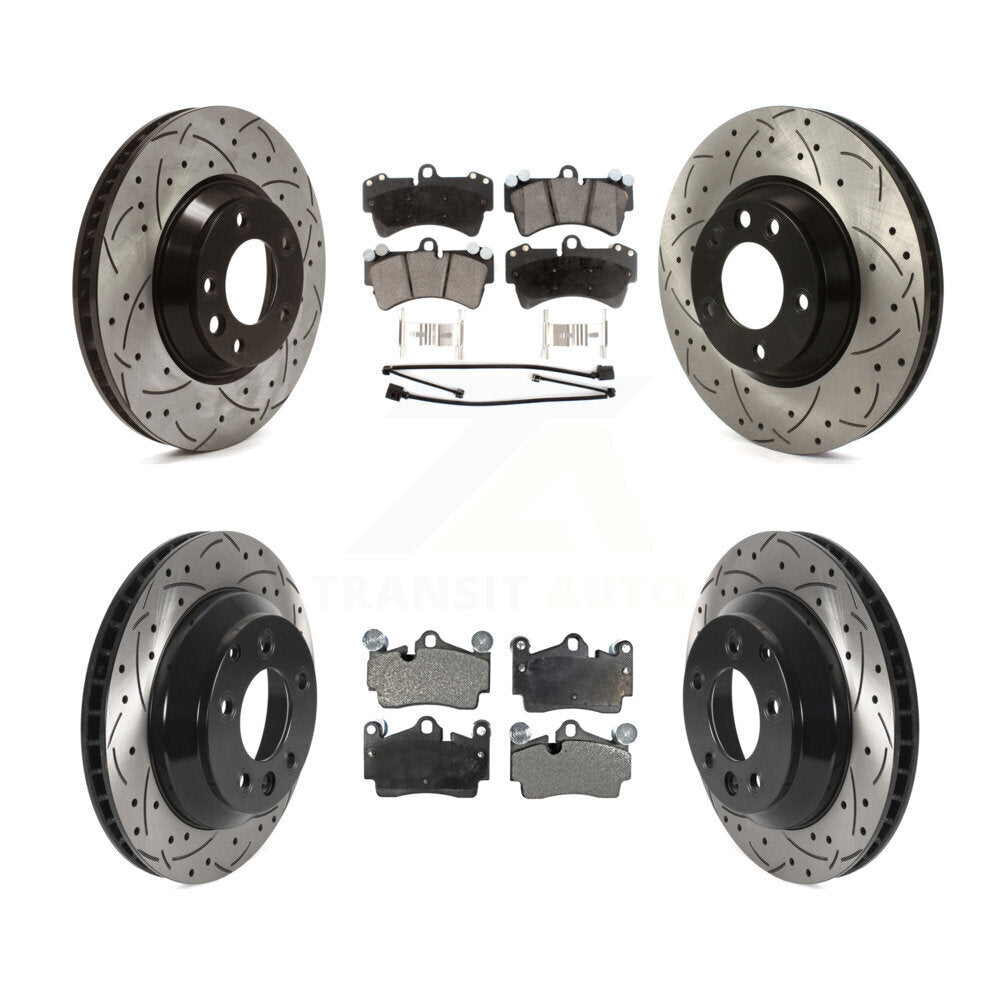 Front Rear Disc Brake Rotors And Ceramic Pads Kit (6Pc) For Audi Q7 Volkswagen Touareg KDT-100753