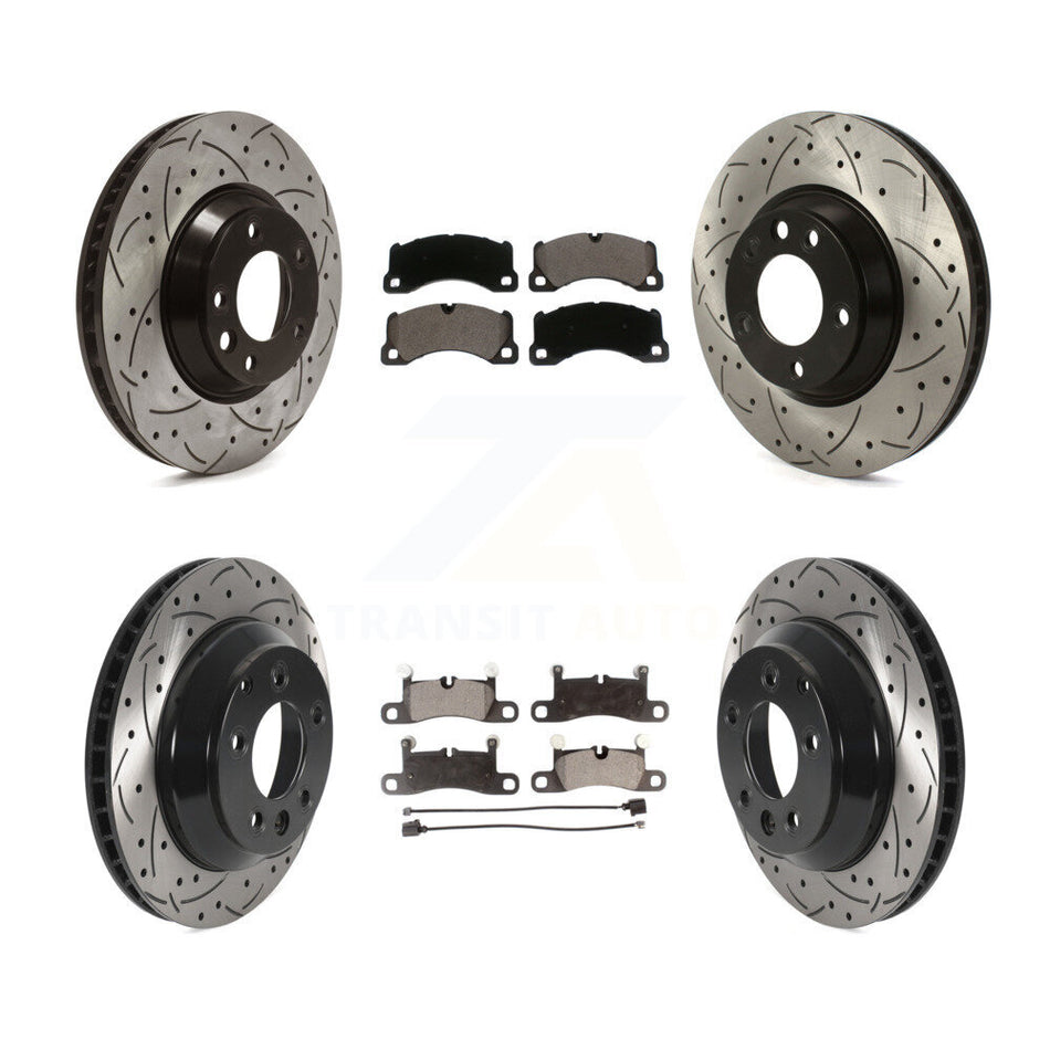 Front Rear Disc Brake Rotors And Ceramic Pads Kit (6Pc) For Porsche Cayenne KDT-100754