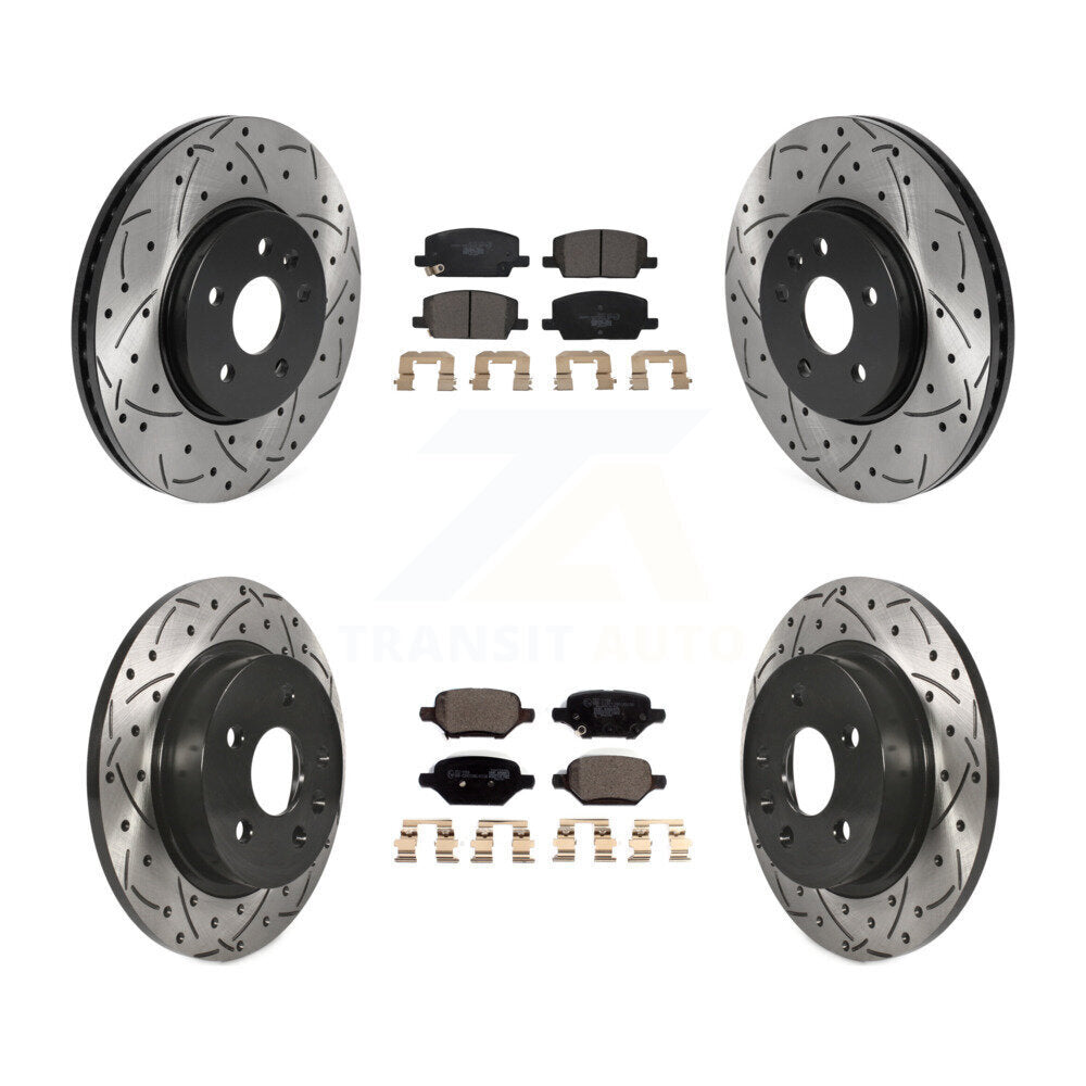 Front Rear Drilled Slot Disc Brake Rotors Ceramic Pad Kit For Buick Encore Chevrolet Trax KDT-100814