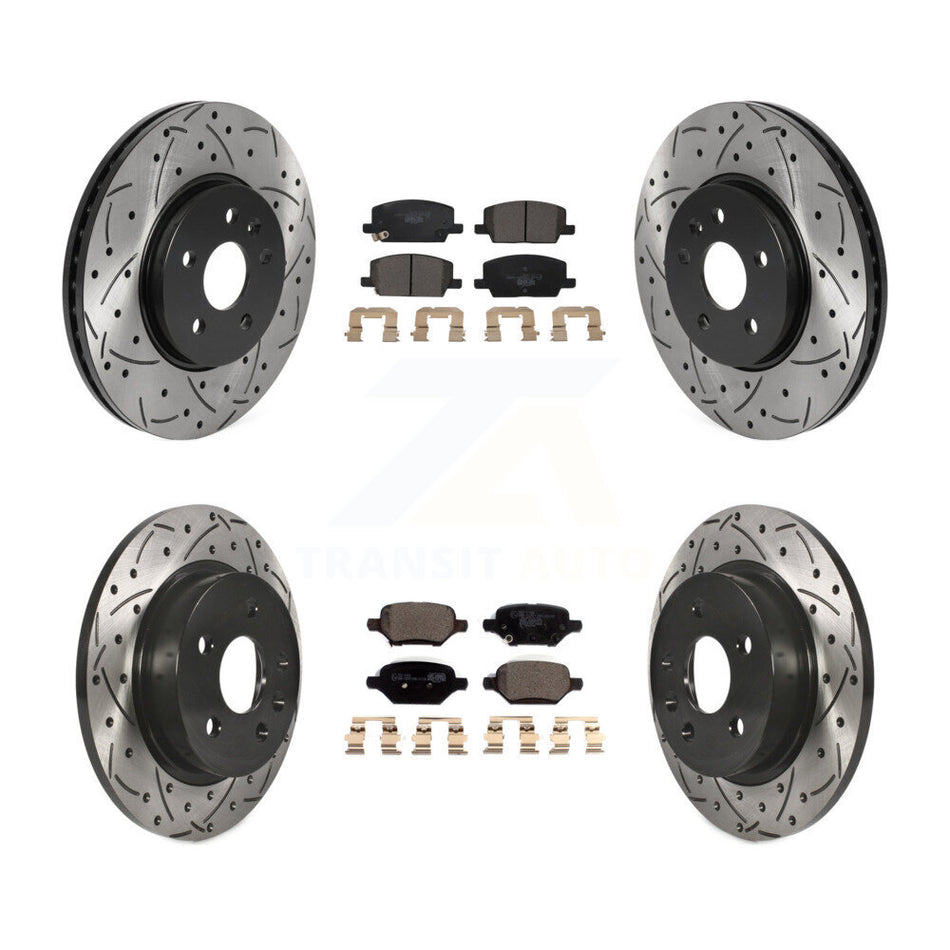Front Rear Drilled Slot Disc Brake Rotors Ceramic Pad Kit For Buick Encore Chevrolet Trax KDT-100814