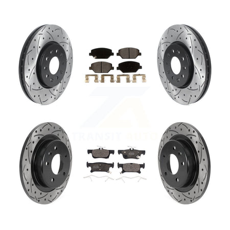 Front Rear Coated Drilled Slotted Disc Brake Rotor And Ceramic Pad Kit For Buick Envision KDT-100816