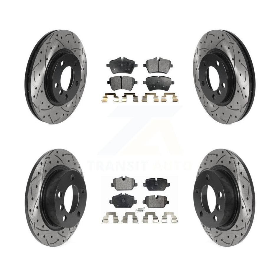 Front Rear Drill Slot Disc Brake Rotor Ceramic Pad Kit For Mini Cooper Countryman Paceman KDT-100884