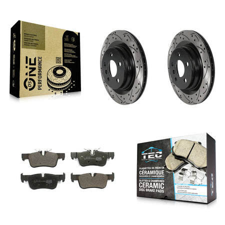 Rear Drill Slot Brake Rotors Ceramic Pad Kit For BMW X1 Mini X2 Cooper Countryman Clubman KDT-100964
