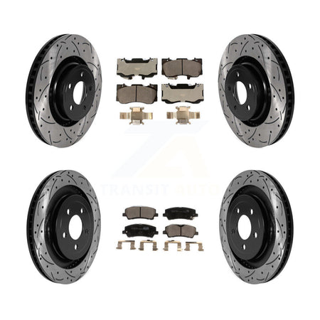 Front Rear Drill Slot Brake Rotors Ceramic Pad Kit For Ford Mustang Without Brembo Brakes KDT-101039