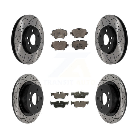 Front Rear Drill Slot Disc Brake Rotor Ceramic Pad Kit For Mini Cooper Countryman Clubman KDT-101045