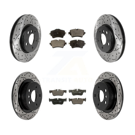 Front Rear Coated Drilled Slot Disc Brake Rotor & Ceramic Pad Kit For Mini Cooper Clubman KDT-101046