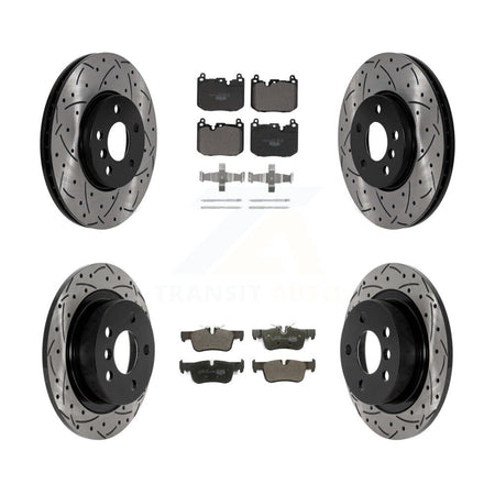 Front Rear Drilled Slot Brake Rotor & Ceramic Pad Kit For 2017-2020 Mini Cooper Clubman S KDT-101108