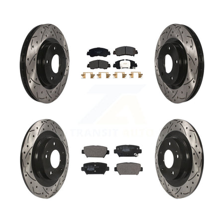 Front Rear Coat Drill Slot Disc Brake Rotors Ceramic Pad Kit For Mitsubishi Eclipse Cross KDT-101111