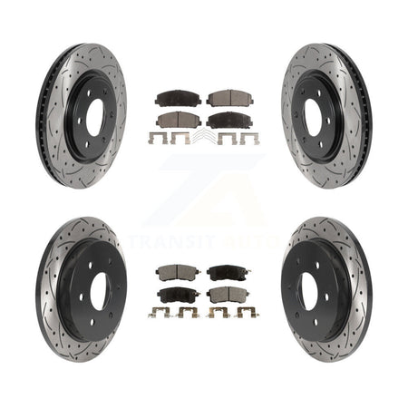 Front Rear Drill Slot Disc Brake Rotor Ceramic Pad Kit For Nissan Armada With Solid KDT-101128