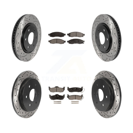 Front Rear Drilled Slot Disc Brake Rotor Ceramic Pad Kit For 2007 Nissan TITAN From 04 07 KDT-101129