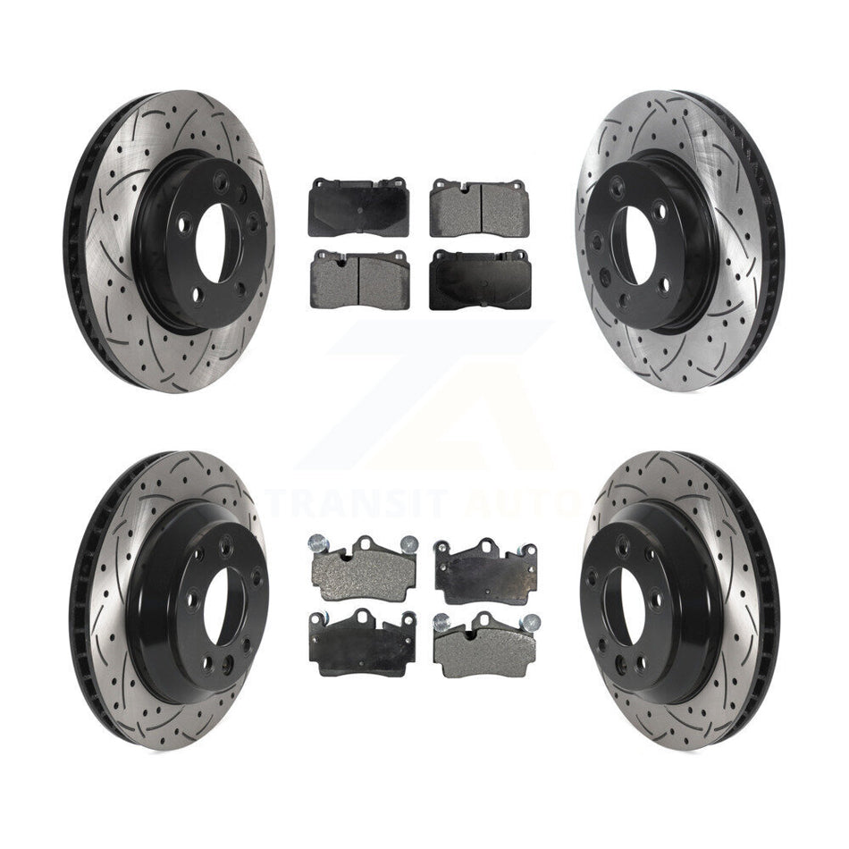 Front Rear Disc Brake Rotors And Ceramic Pads Kit (6Pc) For Volkswagen Touareg KDT-101205