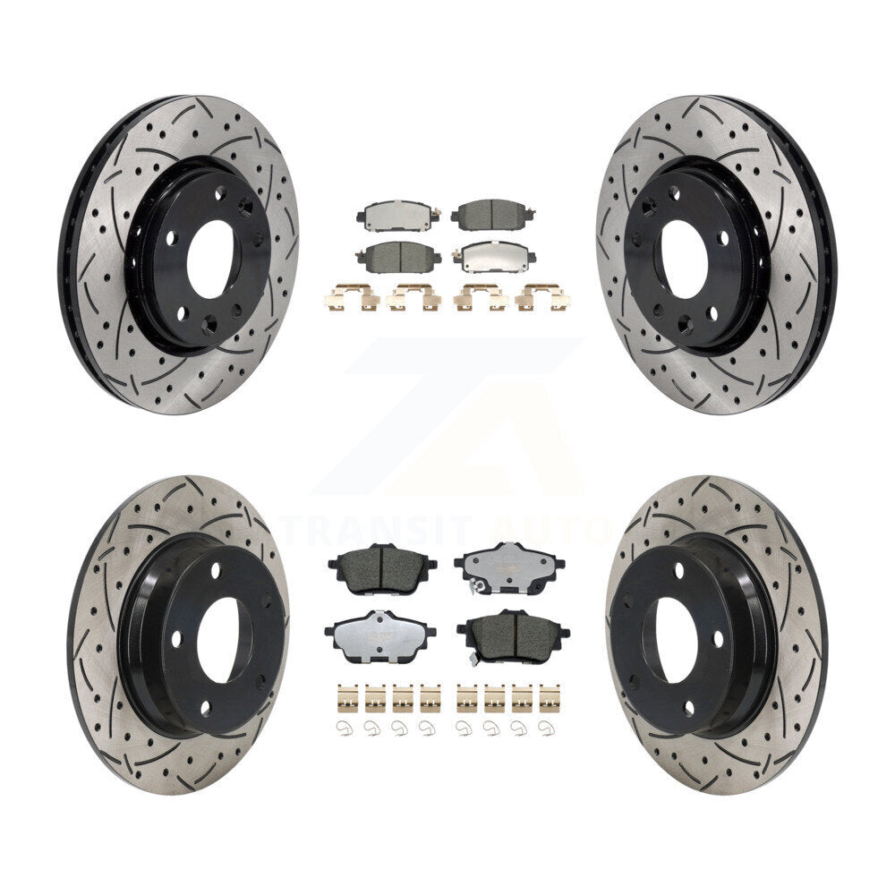 Front Rear Drill Slot Disc Brake Rotor Ceramic Pad Kit For Nissan Sentra rear brakes KDT-101224