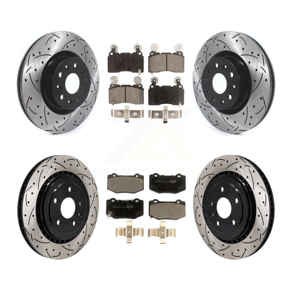 Front Rear Drill Slot Brake Rotor Ceramic Pad Kit For Chevrolet Camaro With Brembo Brakes KDT-101225
