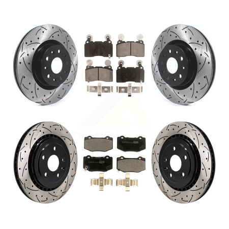 Front Rear Drill Slot Brake Rotor Ceramic Pad Kit For Chevrolet Camaro With Brembo Brakes KDT-101225
