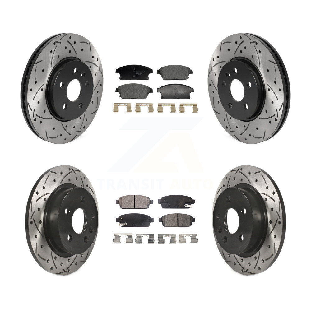 Front Rear Drilled Slot Disc Brake Rotors Ceramic Pad Kit For Chevrolet Trax Buick Encore KDT-101240