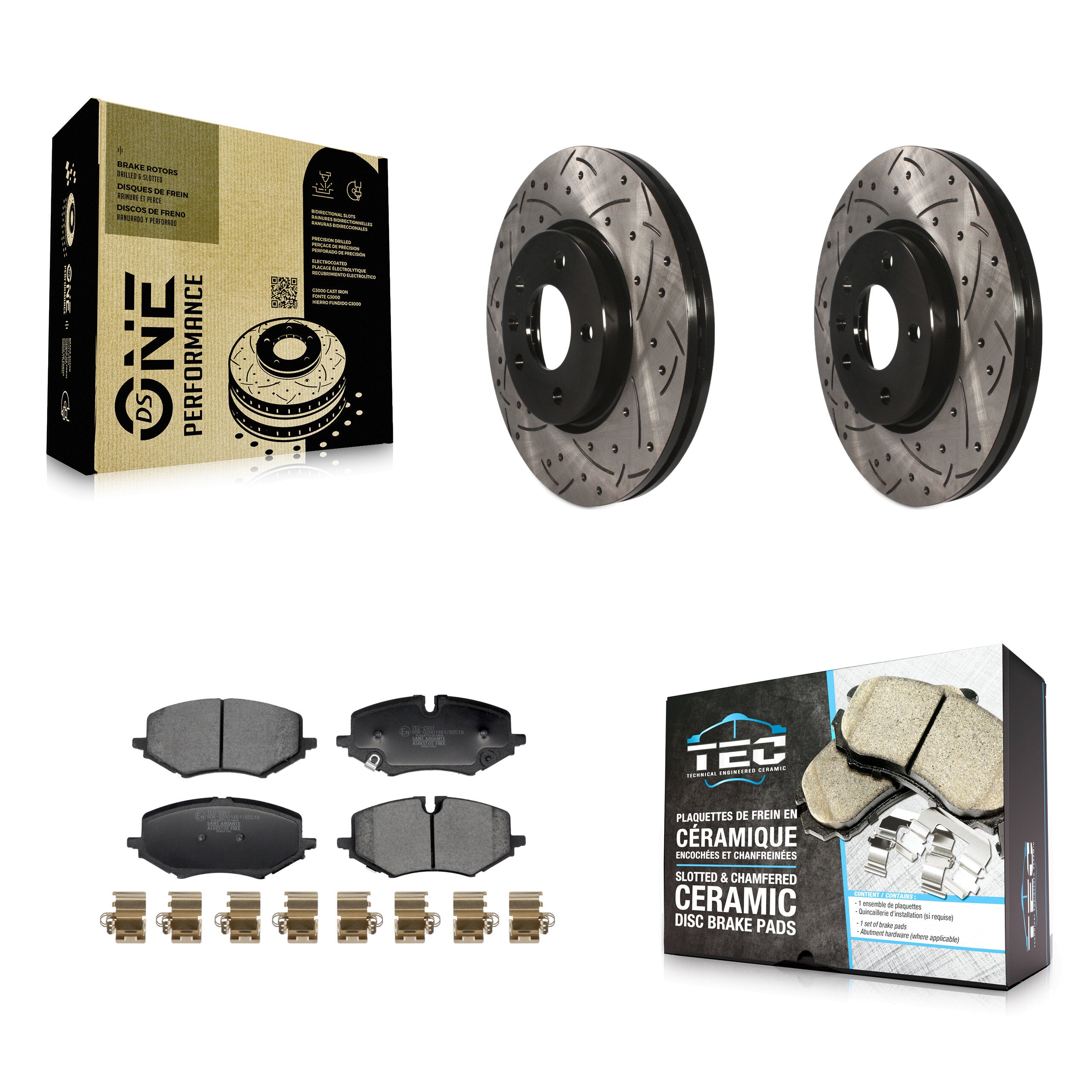 Front Drilled Slot Brake Rotors Ceramic Pad Kit For Chevrolet Trailblazer Buick Encore GX KDT-101245