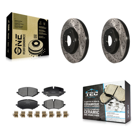 Front Drilled Slot Brake Rotors Ceramic Pad Kit For Chevrolet Trailblazer Buick Encore GX KDT-101245