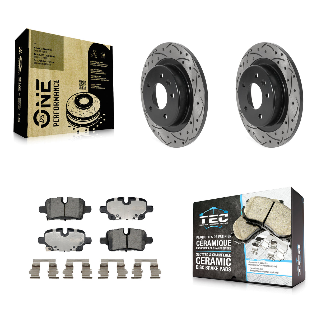 Rear Drill Slot Disc Brake Rotor Ceramic Pad Kit For Chevrolet Equinox GMC Terrain Malibu KDT-101266