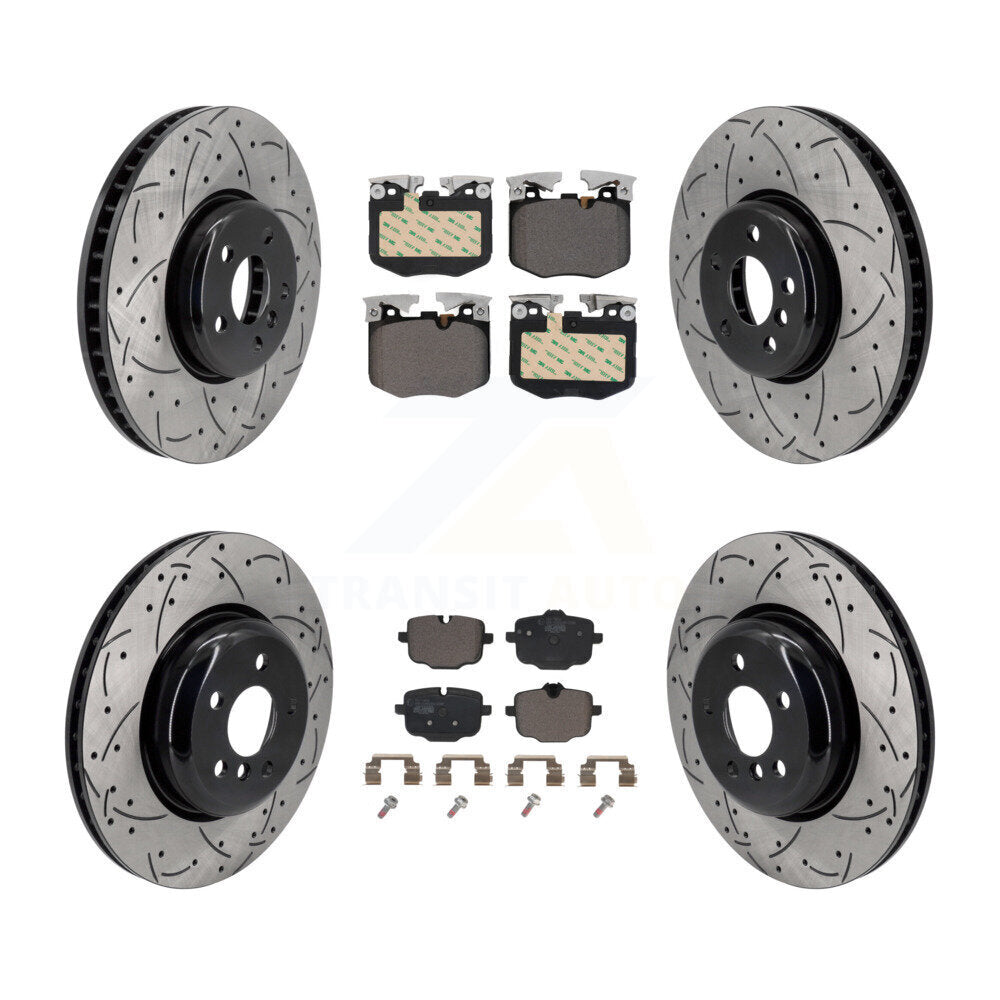 Front Rear Disc Brake Rotor And Ceramic Pad Kit (6Pc) For BMW iX 640i xDrive Gran Turismo KDT-101274