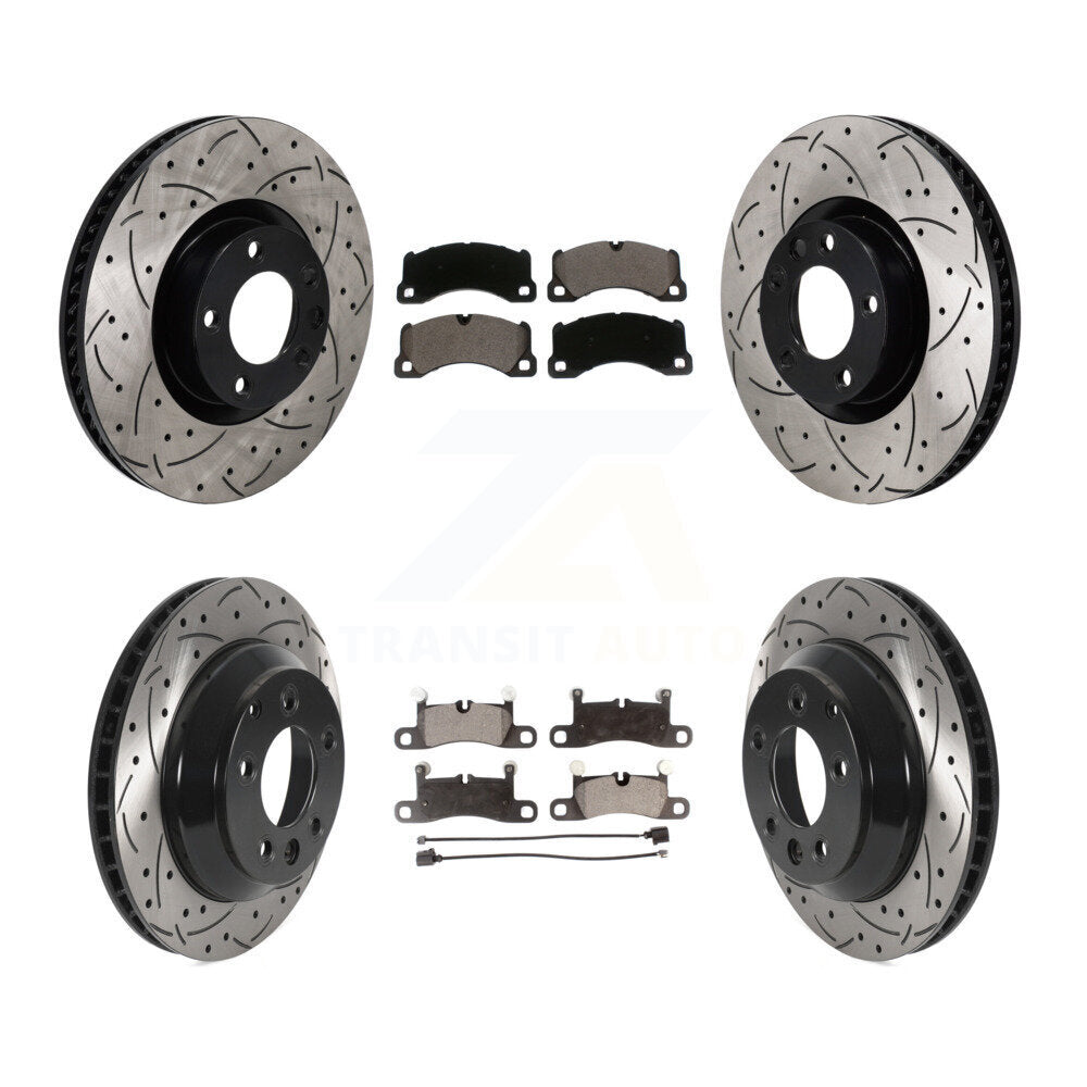 Front Rear Disc Brake Rotors Ceramic Pad Kit (6Pc) For Volkswagen Touareg Porsche Cayenne KDT-101278