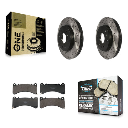 Front Drilled Slot Brake Rotor Ceramic Pad Kit For GMC Sierra 1500 Chevrolet Silverado XL KDT-101292