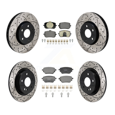 Front Rear Coat Drill Slot Disc Brake Rotor Ceramic Pad Kit For Mercedes-Benz A220 CLA250 KDT-101343