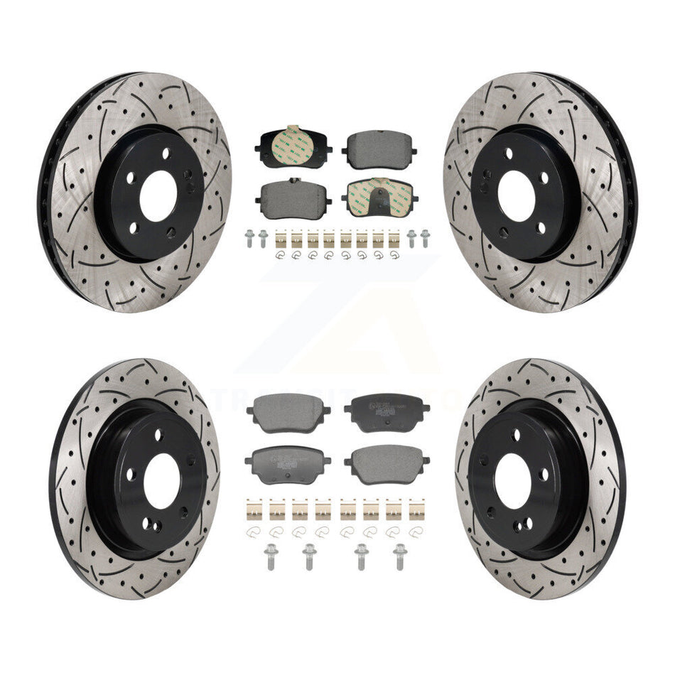 Front Rear Coat Drill Slot Disc Brake Rotor Ceramic Pad Kit For Mercedes-Benz A220 CLA250 KDT-101343