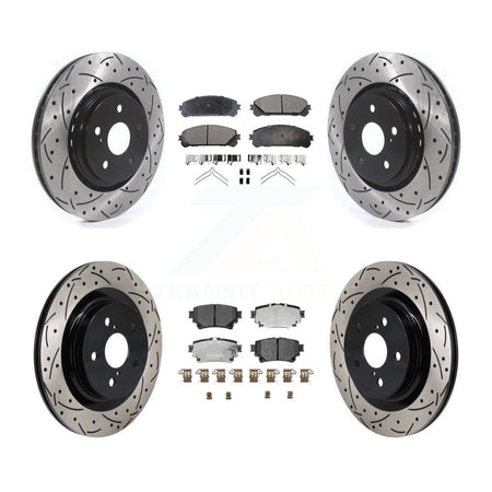 Front Rear Drilled Slot Brake Rotor & Ceramic Pad Kit For Lexus NX350h NX350 NX250 Toyota KDT-101348
