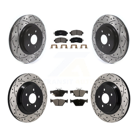 Front Rear Coated Drilled Slotted Disc Brake Rotor & Ceramic Pad Kit For Subaru Crosstrek KDT-101358
