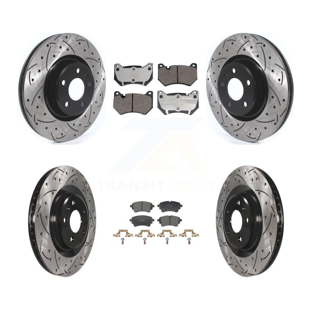 Front Rear Coated Drilled Slotted Disc Brake Rotors Ceramic Pad Kit For Audi Q5 Sportback KDT-101360