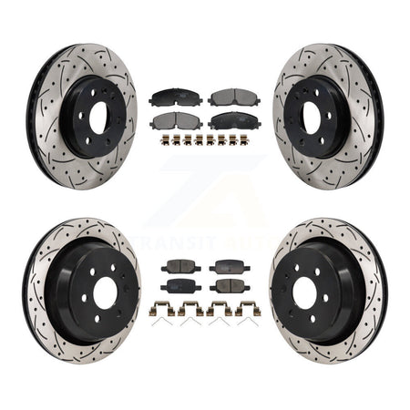 Front Rear Drill Slot Disc Brake Rotors Ceramic Pad Kit For Chevrolet Colorado GMC Canyon KDT-101362