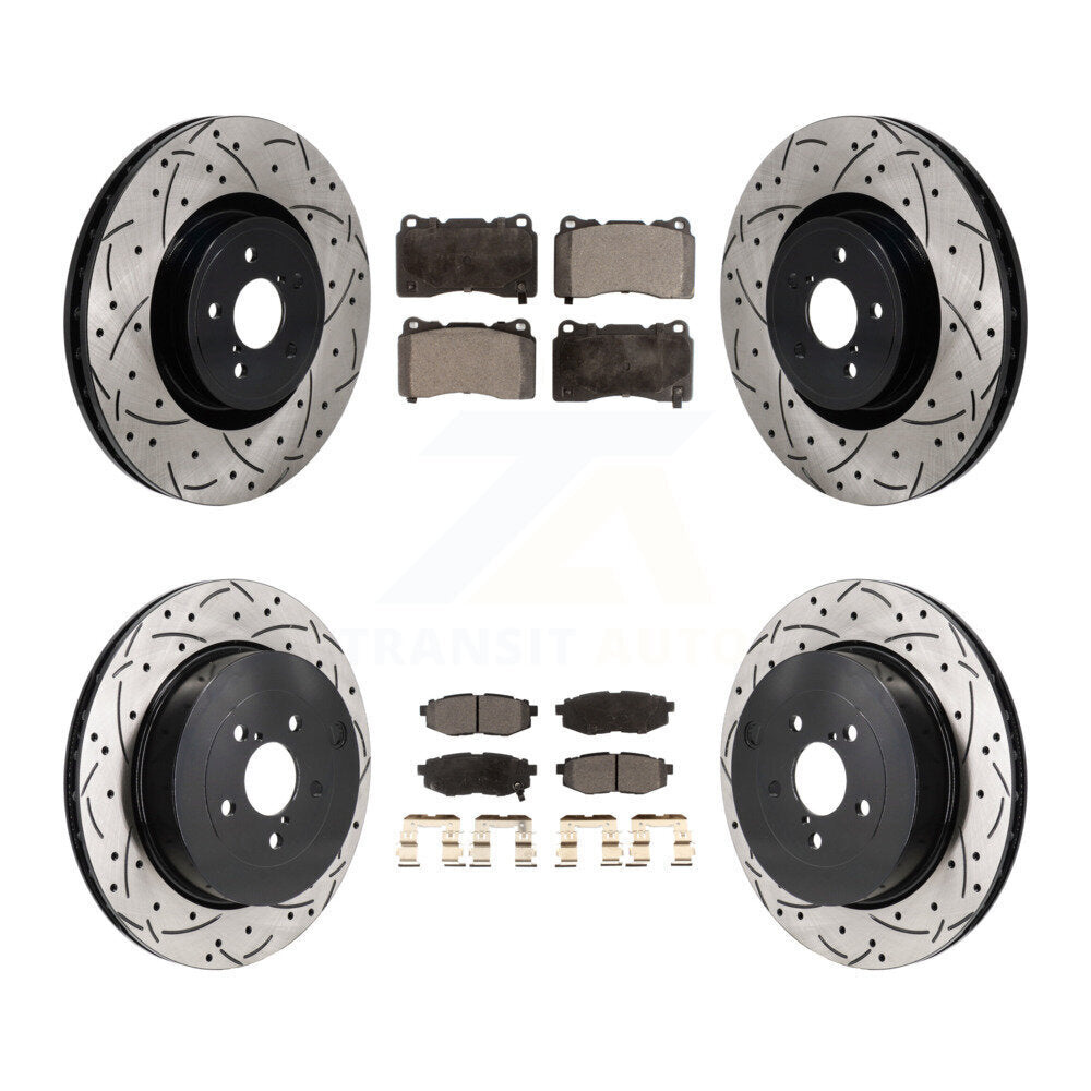 Front Rear Drill Slot Brake Rotors Ceramic Pad Kit For Subaru BRZ Base With Brembo Brakes KDT-101389