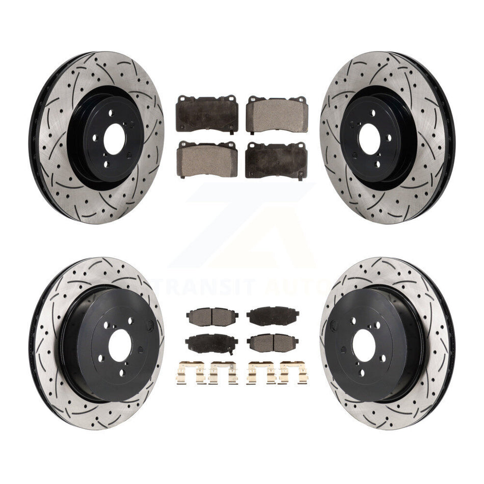 Front Rear Drill Slot Brake Rotors Ceramic Pad Kit For Subaru BRZ Base With Brembo Brakes KDT-101389