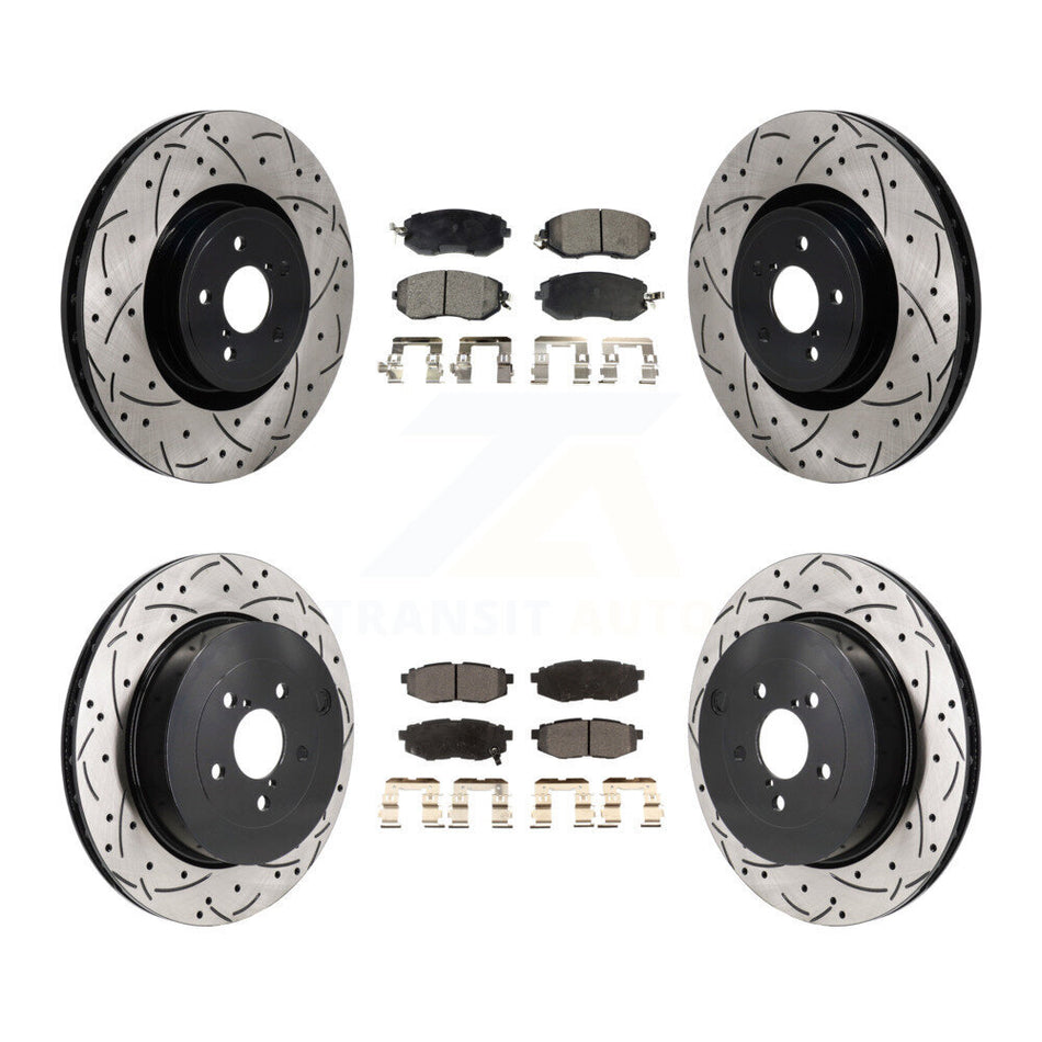 Front Rear Drilled Slot Brake Rotor Ceramic Pad Kit For 2019 Toyota 86 With Brembo Brakes KDT-101390