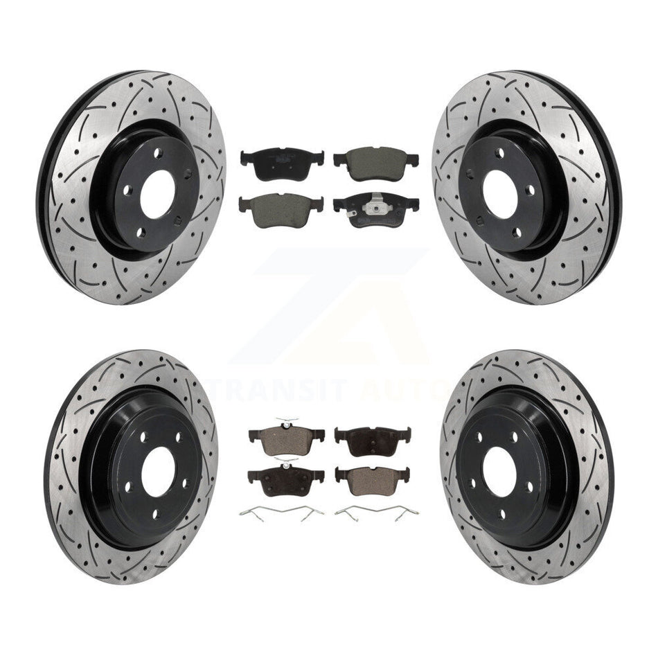 Front Rear Drilled Slot Brake Rotors Ceramic Pad Kit For Ford Escape Bronco Sport Lincoln KDT-101392
