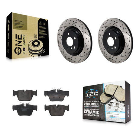 Rear Drill Slot Brake Rotors Ceramic Pad Kit For Mini Cooper Countryman BMW X2 M235i Gran KDT-101421