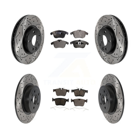 Front Rear Coated Drill Slot Disc Brake Rotor Ceramic Pad Kit For Land Rover Range Evoque KDT-101445