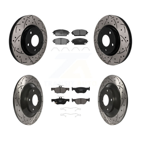 Front Rear Coated Drilled Slotted Disc Brake Rotors And Ceramic Pads Kit For Mazda CX-30 KDT-101831