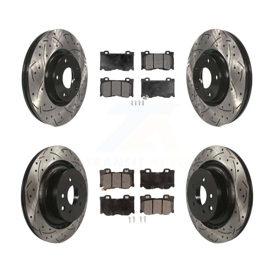Front Rear Drill Slot Brake Rotor Ceramic Pad Kit For INFINITI G37 AWD With Brembo Brakes KDT-101832