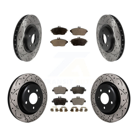 Front Rear Drilled Slot Brake Rotors Ceramic Pad Kit For Mercedes-Benz GLA250 CLA250 QX30 KDT-101841
