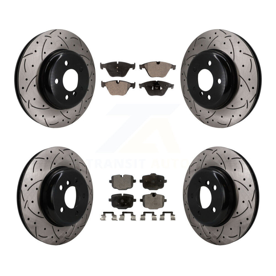 Front Rear Drilled Slot Brake Rotor & Ceramic Pad Kit For BMW 640i xDrive Gran Coupe 535i KDT-101876