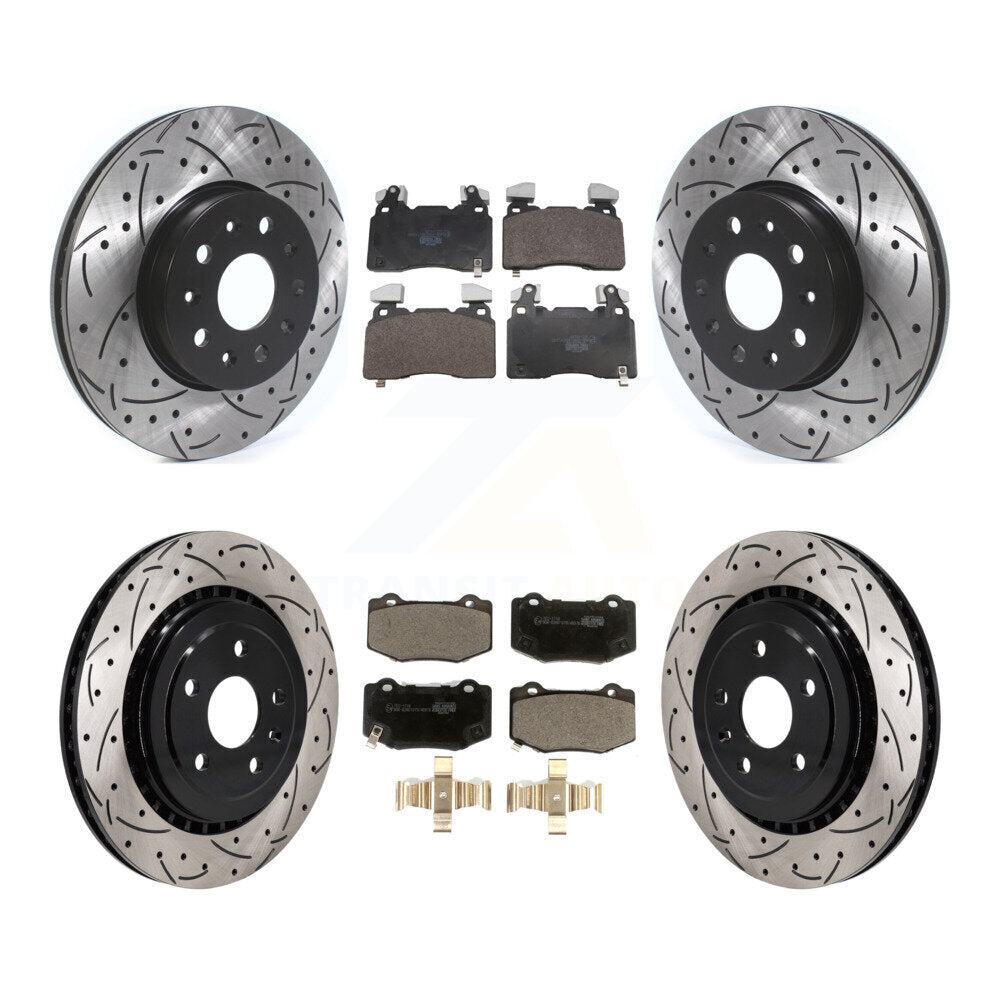 Front Rear Drill Slot Brake Rotor Ceramic Pad Kit For Chevrolet Camaro With Brembo Brakes KDT-101879
