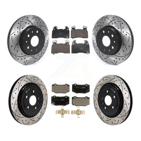 Front Rear Drill Slot Brake Rotor Ceramic Pad Kit For Chevrolet Camaro With Brembo Brakes KDT-101879