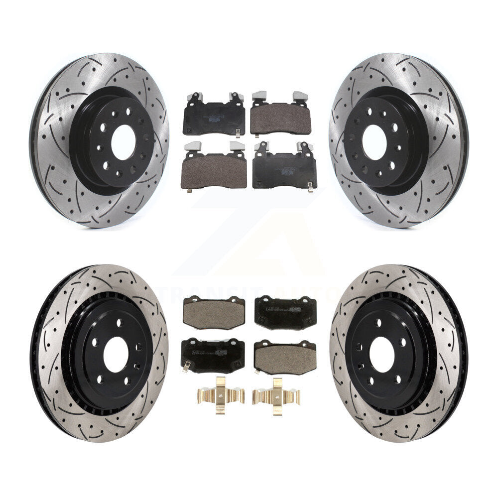 Front Rear Drill Slot Brake Rotor Ceramic Pad Kit For Chevrolet Camaro With Brembo Brakes KDT-101880