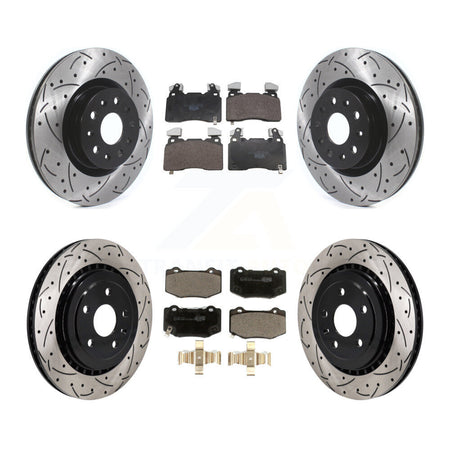 Front Rear Drill Slot Brake Rotor Ceramic Pad Kit For Chevrolet Camaro With Brembo Brakes KDT-101880